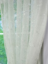 Gingera Branch Leaves Embroidered Rod Pocket Sheer Curtains
