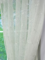 Gingera Branch Leaves Embroidered Rod Pocket Sheer Curtains