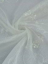 Gingera Vine Floral Embroidered Sheer Fabric Samples