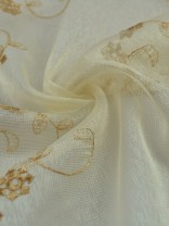 Gingera Vine Floral Embroidered Rod Pocket Sheer Curtains