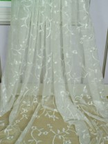 Gingera Branch Floral Embroidered Custom Made Sheer Curtains