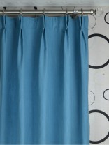 Hudson Yarn Dyed Solid Blackout Double Pinch Pleat Curtains Heading Style