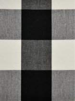 Moonbay Checks Cotton Custom Made Curtains (Color: Black)