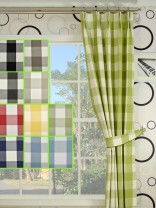 Moonbay Checks Double Pinch Pleat Cotton Curtains