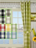 Moonbay Checks Eyelet Cotton Curtain