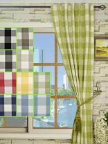 Moonbay Checks Concealed Tab Top Cotton Curtains