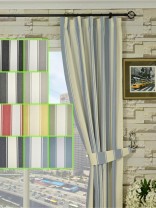 Moonbay Stripe Versatile Pleat Cotton Curtains