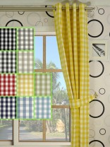 Moonbay Small Plaids Eyelet Cotton Curtain