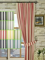 Moonbay Narrow-stripe Versatile Pleat Cotton Curtain