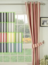 Moonbay Narrow-stripe Eyelet Curtains