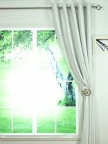 Swan Beige and Yellow Solid Eyelet Ready Made Curtains
