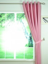 Swan Pink and Red Solid Eyelet Ready Made Curtains
