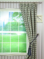 Paroo Cotton Blend Small Check Double Pinch Pleat Curtain