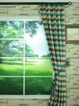 Paroo Cotton Blend Bold-scale Check Versatile Pleat Curtain
