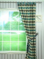 Paroo Cotton Blend Bold-scale Check Tab Top Curtain