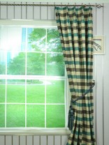 Paroo Cotton Blend Bold-scale Check Double Pinch Pleat Curtain
