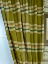 Paroo Cotton Blend Large Plaid Custom Made Curtains Olive Color