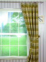 Paroo Cotton Blend Large Plaid Double Pinch Pleat Curtain