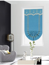QYBHF742 High Quality Chenille Blue Custom Made Roman Blinds For Home Decoration