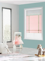 QYBHF743 High Quality Chenille Pink Custom Made Roman Blinds For Home Decoration
