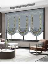 QYBHF748 High Quality Chenille Grey Custom Made Roman Blinds For Home Decoration
