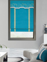 QYBHF749 High Quality Chenille Blue Custom Made Roman Blinds For Home Decoration