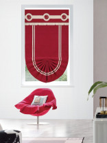 QYBHF750 High Quality Chenille Red Custom Made Roman Blinds For Home Decoration