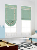QYBHF751 High Quality Chenille Green Custom Made Roman Blinds For Home Decoration