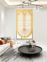 QYBHM1101 High Quality Blockout Custom Made Gold Roman Blinds For Home Decoration(Color: Gold)