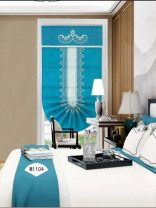 QYBHM1104 High Quality Blockout Custom Made Blue Roman Blinds For Home Decoration(Color: Blue)