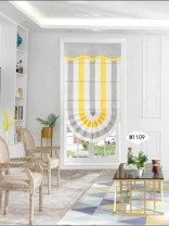 QYBHM1109 High Quality Blockout Custom Made Yellow Stripe Roman Blinds For Home Decoration(Color: Grey)