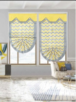 QYBHM1110 High Quality Blockout Custom Made Yellow Roman Blinds For Home Decoration(Color: Yellow)