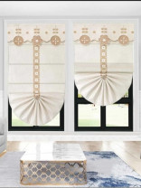 QYBHM1120 High Quality Blockout Custom Made Beige Roman Blinds For Home Decoration(Color: Beige)