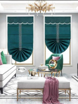 QYBHM1126 High Quality Blockout Custom Made Dark Blue Roman Blinds For Home Decoration
