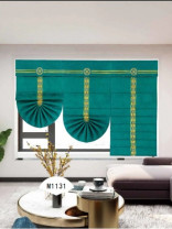 QYBHM1131 High Quality Blockout Custom Made Dark Green Roman Blinds For Home Decoration