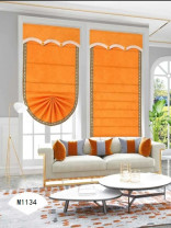 QYBHM1134 High Quality Blockout Custom Made Gold Roman Blinds For Home Decoration(Color: Gold)