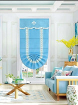 QYBHM1137 High Quality Blockout Custom Made Blue Roman Blinds For Home Decoration(Color: Blue)