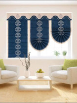 QYBHM1138 High Quality Blockout Custom Made Dark Blue Roman Blinds For Home Decoration(Color: Dark blue)