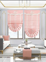 QYBHM1150 High Quality Blockout Custom Made Pink Roman Blinds For Home Decoration(Color: Pink)