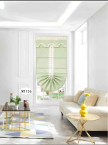 QYBHM1156 High Quality Blockout Custom Made Light Green Roman Blinds For Home Decoration