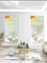 QYBHM1158 High Quality Blockout Custom Made Light Green Roman Blinds For Home Decoration