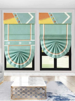 QYBHM1161 High Quality Blockout Custom Made Green Roman Blinds For Home Decoration