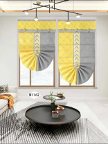 QYBHM1162 High Quality Blockout Custom Made Yellow Stripe Roman Blinds For Home Decoration(Color: Yellow)