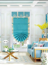 QYBHM1164 High Quality Blockout Custom Made Blue Roman Blinds For Home Decoration(Color: Blue)