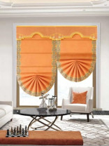 QYBHM1165 High Quality Blockout Custom Made Gold Roman Blinds For Home Decoration(Color: Gold)