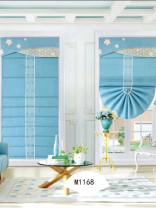 QYBHM1168 High Quality Blockout Custom Made Blue Roman Blinds For Home Decoration