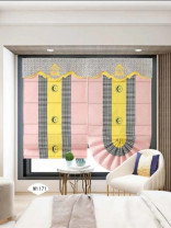 QYBHM1171 High Quality Blockout Custom Made Pink Roman Blinds For Home Decoration(Color: Pink)
