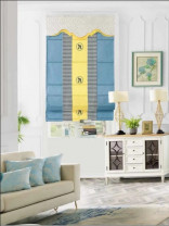 QYBHM1172 High Quality Blockout Custom Made Blue Roman Blinds For Home Decoration(Color: Blue)