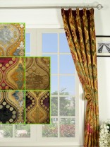 Maia Vintage Damask Versatile Pleat Velvet Curtains