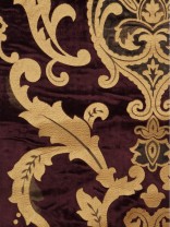 Maia Classic Damask Velvet Custom Made Curtains (Color: Byzantium)